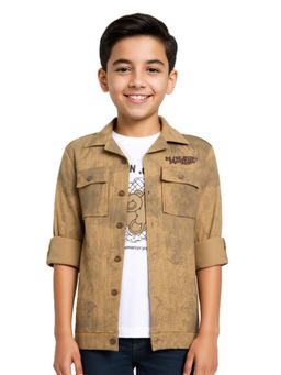 CAVIO - Khaki Typography Regular Fit Shirt and T-shirt