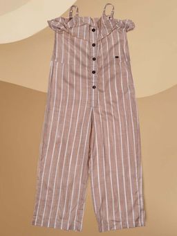 Purple United Kids - Peach Stripes Regular Fit Jumpsuit