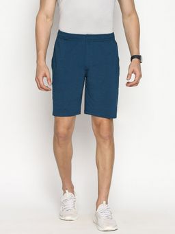 Van Heusen Innerwear - Performance Men Swift Dry & Odour Shield Jacquard Mesh Shorts - Teal Melange