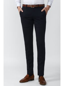 Van Heusen - Men Navy Solid Ultra Slim Fit Trousers