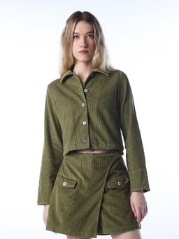 ONLY - Women Green Textured Shirt
