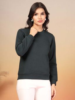 Juelle - Women Green Solid Pullover Sweatshirt