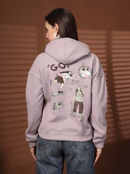 Juelle - Women Lavender Graphic Hoodie