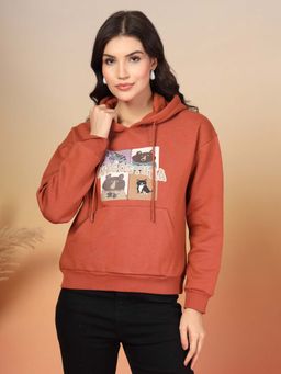 Juelle - Women Rust Graphic Hoodie