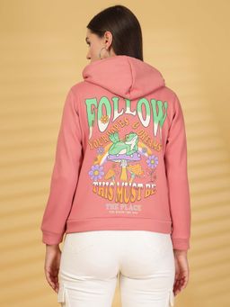 Juelle - Women Pink Graphic Hoodie
