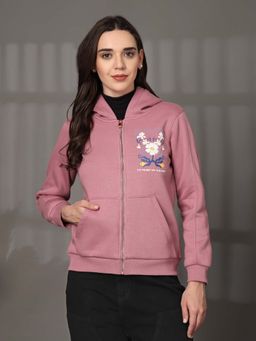 Juelle - Women Pink Graphic Hoodie