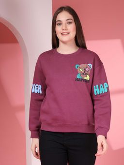 Juelle - Women Purple Graphic Sweatshirt