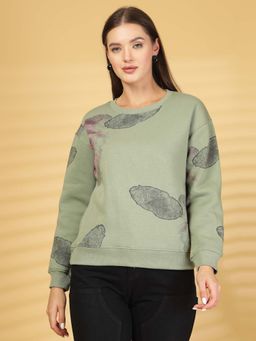 Juelle - Women Green Printed Sweatshirt