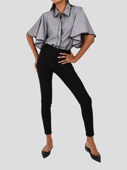 Richaa Goenka - Grey Comfort Fit Chambray Shirt