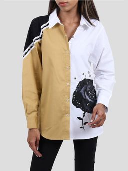 Richaa Goenka - Beige Comfort Fit Cotton Shirt