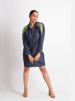 Richaa Goenka - Denim A Line Knee Length Dress