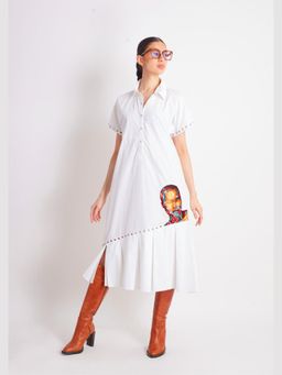 Richaa Goenka - White One Piece A Line Midi Dress