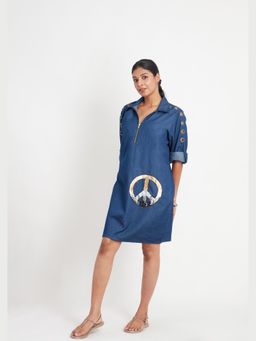 Richaa Goenka - Denim A Line Knee Length Dress