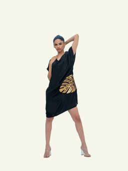 Richaa Goenka - Black Crepe Dress A Line Knee Length Dress