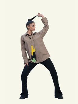 Richaa Goenka - Brown Cotton Shirt With Brown Cotton Tie