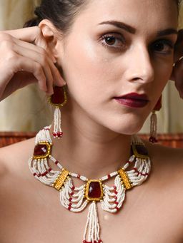 Odette - White Multi-String Pearl Necklace set