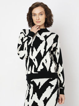 VERO MODA - Monochrome High Neck Co-Ord Set Sweater