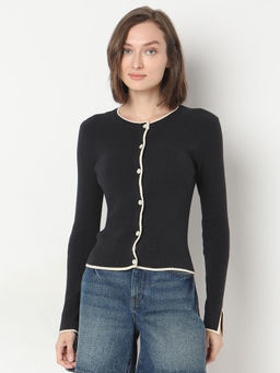 VERO MODA - Black Buttoned Cardigan