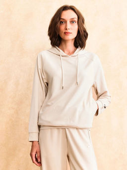 RAREISM - Adani Off White Solid Relaxed Sweatshirt