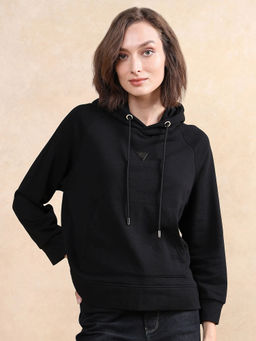 RAREISM - Dae Black Solid Relaxed Sweatshirt