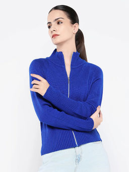 RAREISM - Jagger Blue Solid Relaxed Sweater
