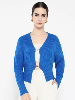 RAREISM - Okali Blue Solid Regular Cardigan