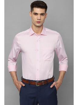 Louis Philippe - Men Pink Regular Fit Stripe Full Sleeves Formal Shirt