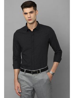 Louis Philippe - Men Black Super Slim Fit Check Full Sleeves Formal Shirt