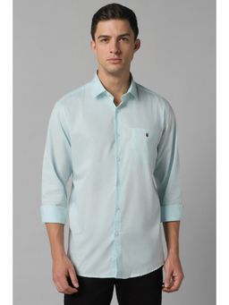 Louis Philippe - Men Light Blue Slim Fit Solid Full Sleeves Casual Shirt