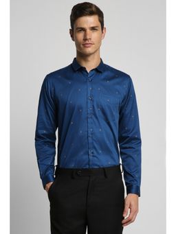 Peter England - Men Navy Slim Fit Formal Full Sleeves Formal Shirt