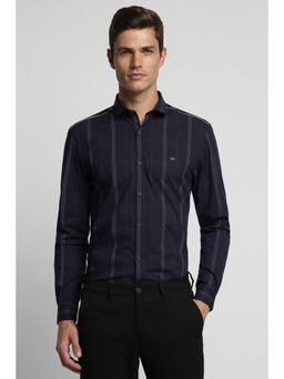 Peter England - Men Navy Super Slim Fit Formal Full Sleeves Formal Shirt