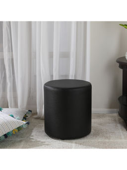 HomeTown - Emica Leatherette Ottoman in Black