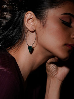 Divas Mantra - 92.5 Sterling Silver The Destination Earrings with Green Onyx