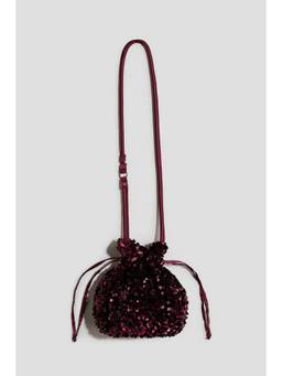 H&M - Girls Red Sequined Drawstring Bag