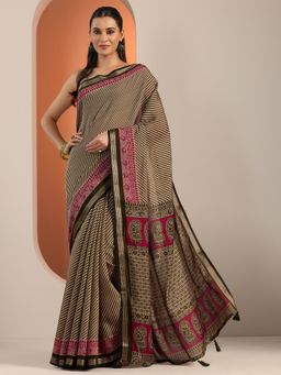 Libas - Olive Saree With Unstitched Blouse For Women