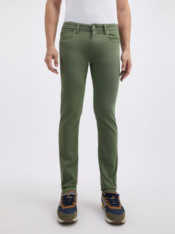 Pepe Jeans - Men Green Mid Rise Slim Powerflex Extra Stretchable Jeans