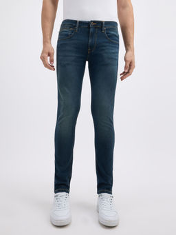 Pepe Jeans - Men Blue Mid Rise Tapered Structured Jogger Like Jeans