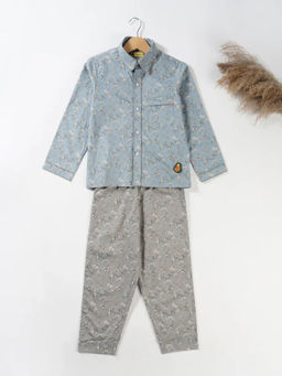 Avokiddos - Boys Little Blue Whale Shirt and Pyjama (Set of 2)