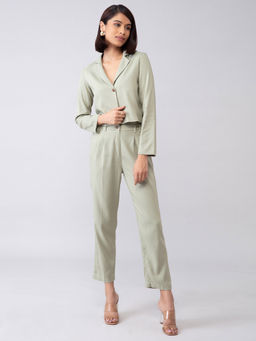 Twenty Dresses by Nykaa Fashion - Work Green A Naturesque View Jacket