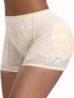 BRACHY - Women Beige Padded Butt Lifter Shapewear Butt Hip Enhancer Shaper Boy Short Brief