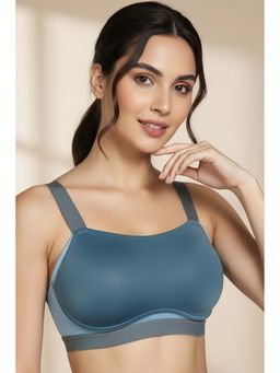 Zivame - Zelocity Padded High Impact Quick Drying Sports Bra- Indian Teal