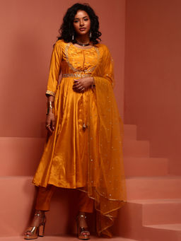 Imara - Yellow Kalidar Kurta (Set of 3)
