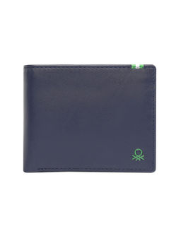 United Colors of Benetton - Men Ceska Leather Global Coin Wallet - Navy Blue