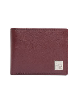 United Colors of Benetton - Men Shetland Leather Global Coin Wallet - Wine