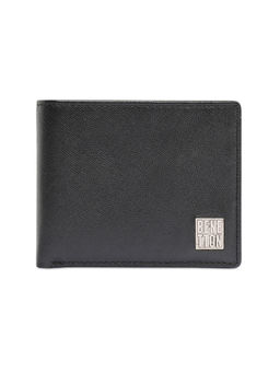 United Colors of Benetton - Men Shetland Leather Passcase Wallet - Black
