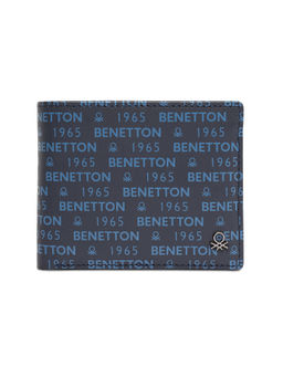 United Colors of Benetton - Men Berkner Leather Passcase Wallet - Navy Blue