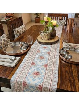 Akira Furnishings - Classic Floral Table Runner With Red And Blue Accents (4 Seaters)