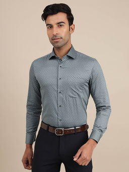 Greenfibre - Mens Grey Slim Fit Office Shirt