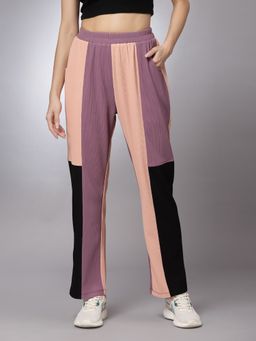 KASSUALLY - Purple Colourblocked Trouser