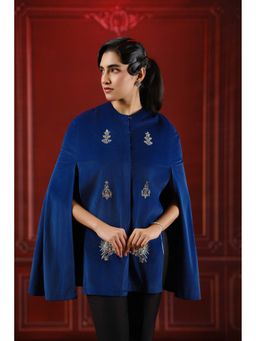 SAKSHI G CHAWLA - Blue Nuv Embellished Jacket with Belt